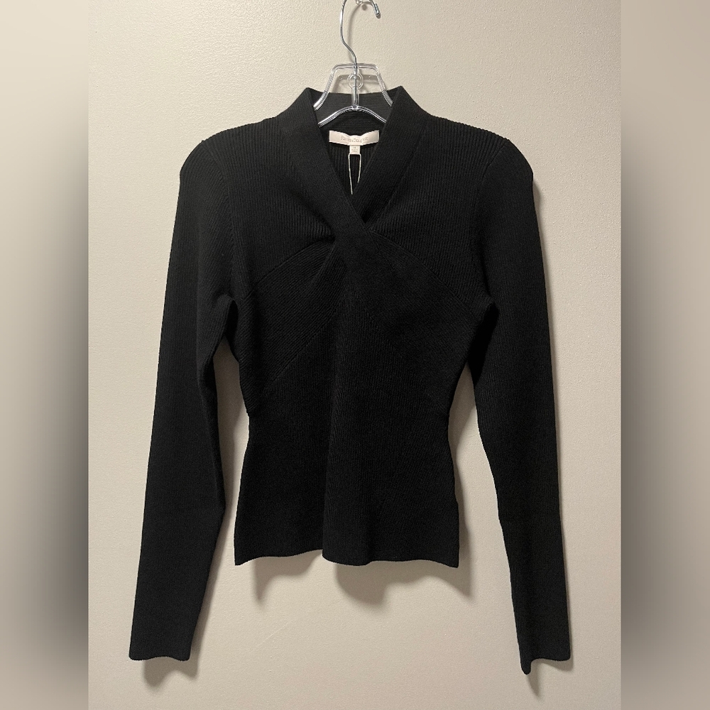 Favorite Daughter Black Knit Sweater Top